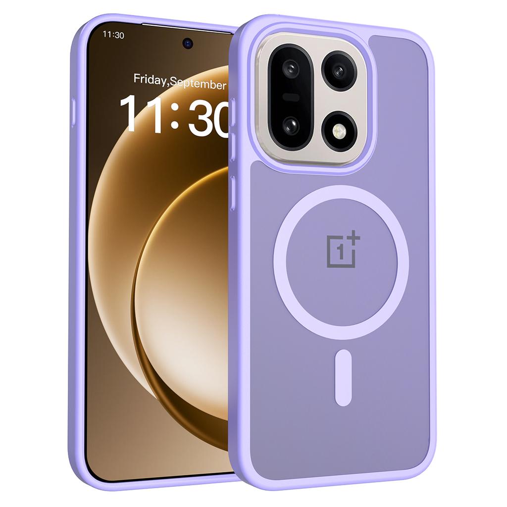 Skin Feel Magnetic Phone Case For OnePlus 15 5G 6.78 Inches Magsafe Wireless Charging TPU Frame Hard Plastic Back Cover Fundas