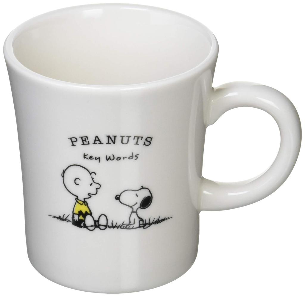PEANUTS Snoopy Keyword Friends Porcelain 604145 Mug, 8.5cm, White,