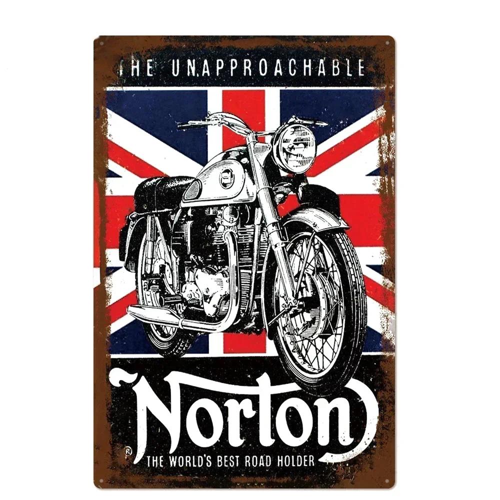 Vintage Motorcycle Tin Sign, Garage Workshop Dacha Decor 20x30cm