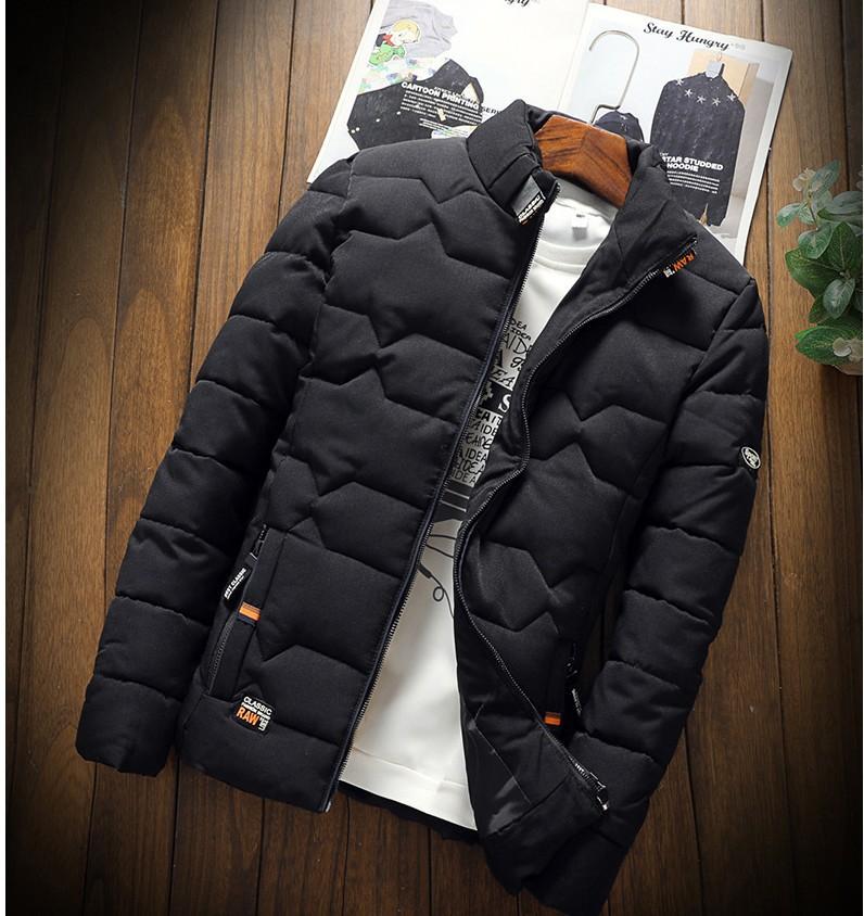 Men's Winter Jacket Standing Collar Warm Down Jacket Street Fashion Casual Brand Outer Men's Parka
