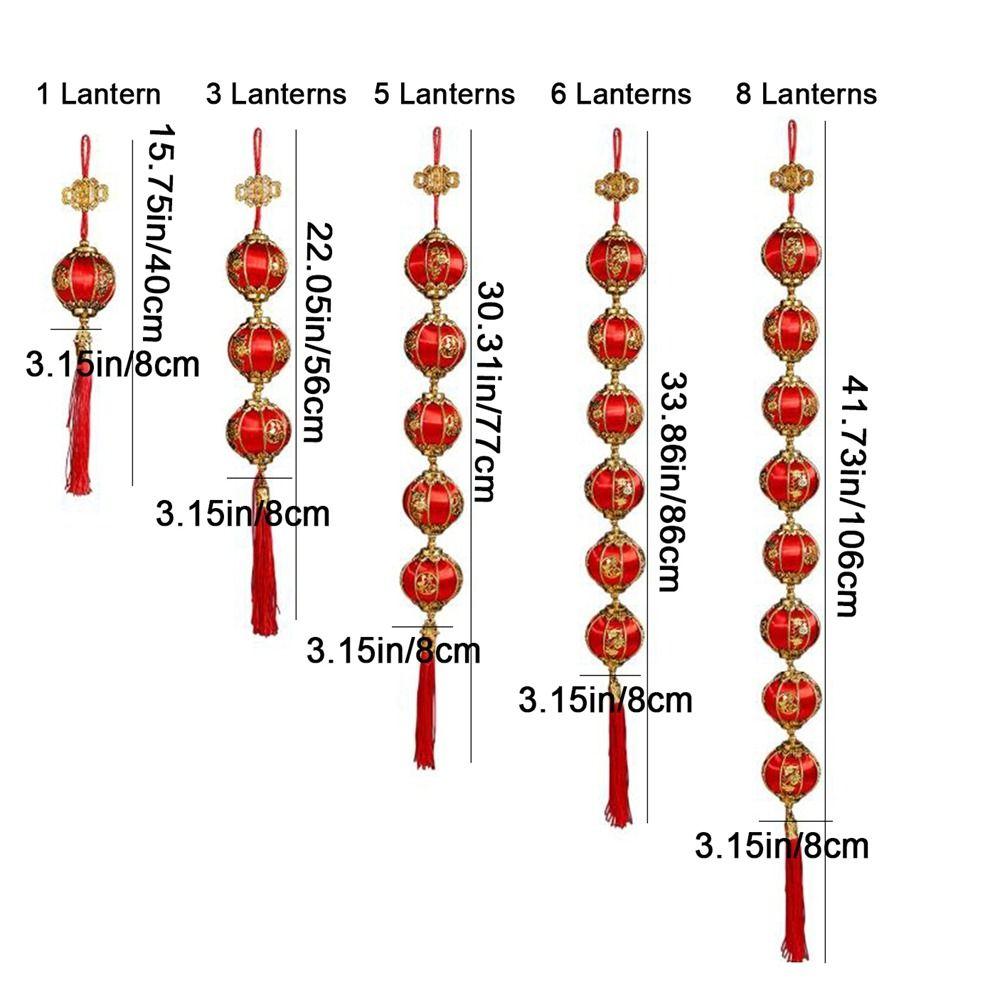 Fu Character New Year Lantern String Chinese Style Spring Festival Hanging Lantern  Window