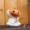 Cartoon Pumpkin Scarecrow Fishing Statue Resin Miniatures Figurine Pumpkin Elf Sculpture  Balcony