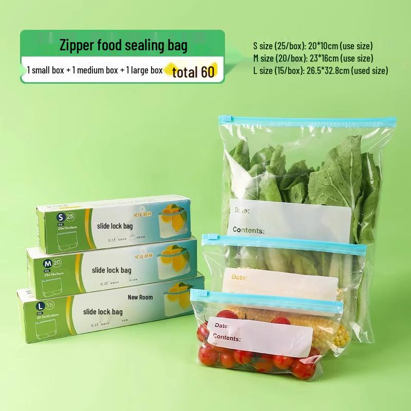 Zesílené mrazicí sáčky se zipovým uzávěrem pro domácí skladování potravin