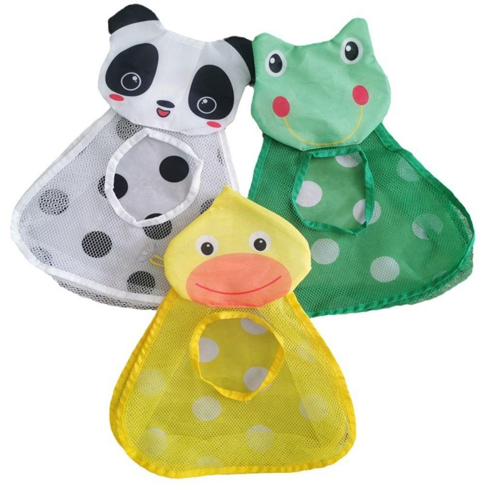 With Suction Cup Frog Mesh Net Bag Hanging Bath Game Bag Kid Basket Bathroom Organizer  Doll