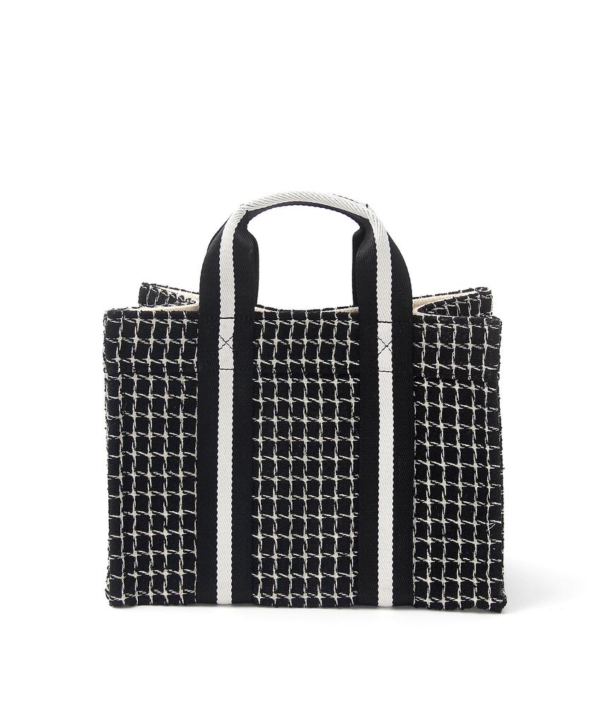 Oror Book Tote Bag 009 Tweed Check Black