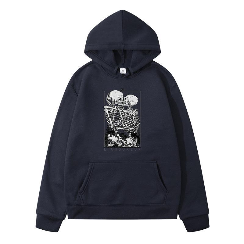 Hodeskalleklem mønster trykt herreklær herregenser herre vintergenser Nytt i sweatshirts herre hettegenser mote uformelt