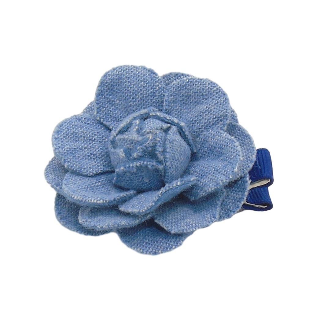 Unique Washed-Denim Headbands for Woman Non-slip Hair Clip with Rose Shape Headband for Girls Washing Face Sports