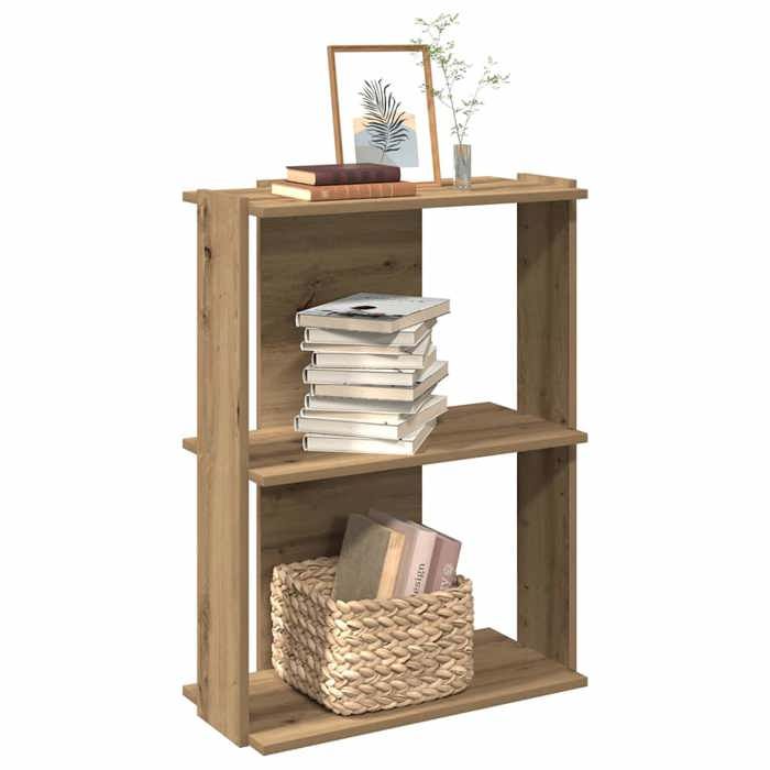 VidaXL 3-Tier Bookcase Artisan Oak 60x30x80 Cm, Shelf, Book Shelf, Storage Shelf, Cabinet 860264