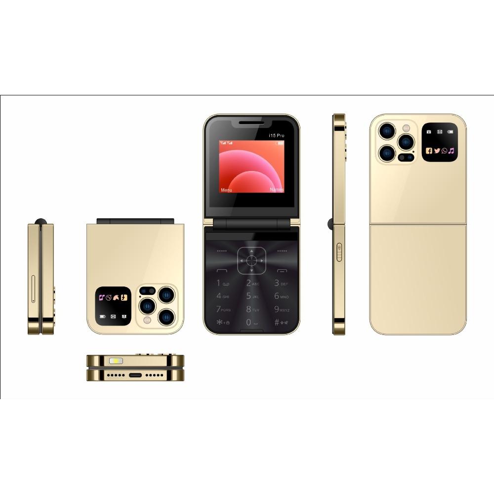 

I15 Pro Телефон з двома картками, не смартфон, телефон-розкладачка з кнопками, телефон для літніх людей, мобільний телефон 2G