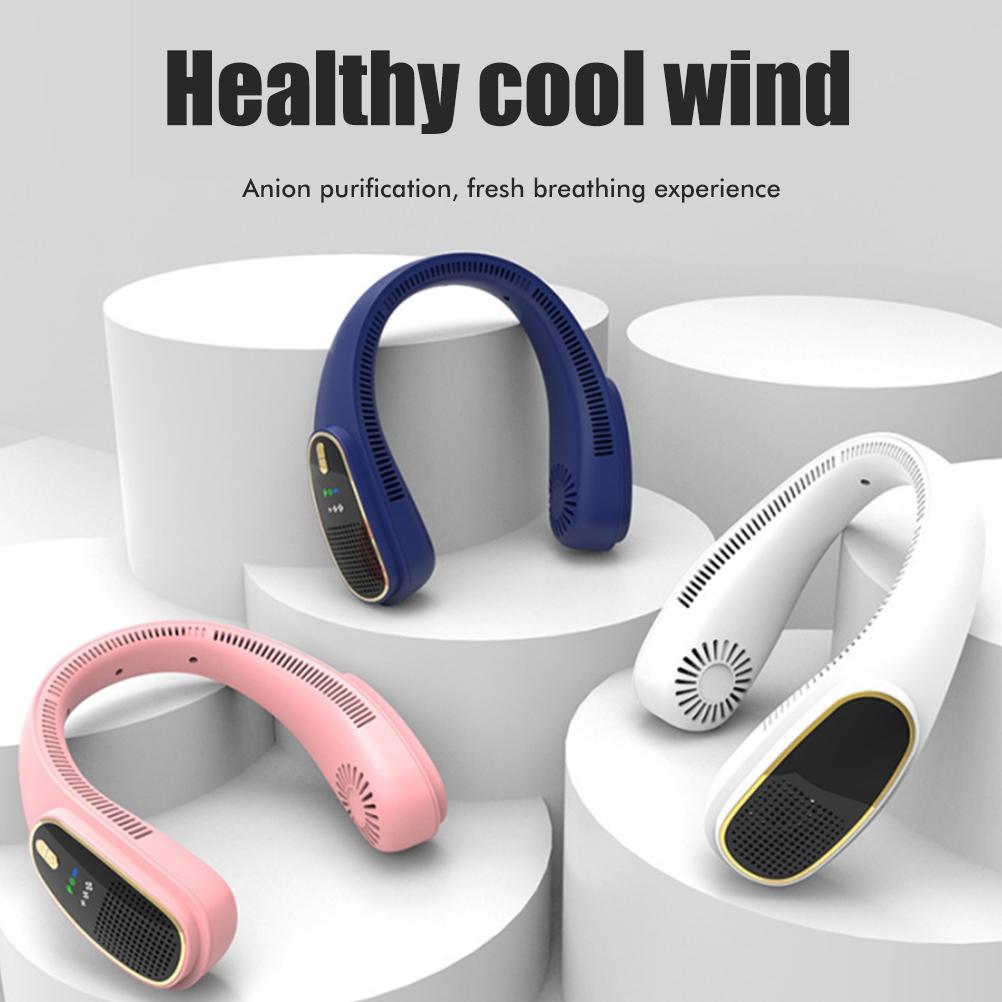 Portable Neck Fan Hands Free USB Rechargeable Bladeless Neck Fan Quiet Wearable Personal Fan for