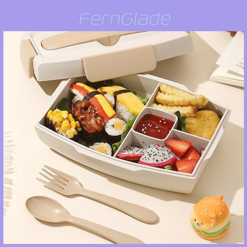 Wheat Straw Bento Box With Sealed Compartments For Adults And Office Lunches