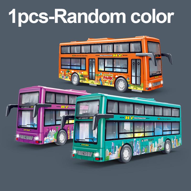 

Сплав односекционный автобус имитация звука и света экскурсионный двухэтажный автобус игрушка подарки