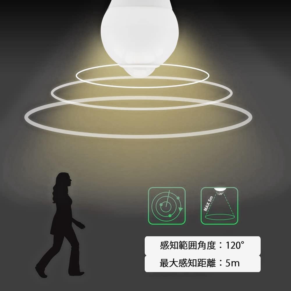 Motion Sensor LED Bulb, E17 Base, 5W, Equivalent To 60W, Daylight White 5800K, for Hallway, Entrance, Bathroom, Stairs, Etc. (Set of 2)