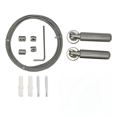 304 Stainless Steel Clothes Drying Rope Balcony Mount Curtain Wire Set Stainless Steel Wire Non-Perforating Design