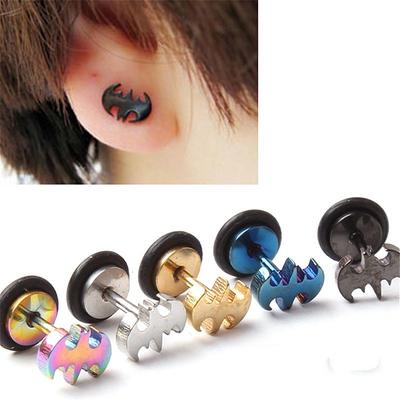 Stainless Steel Punk Earrings Men Women Ear Studs Piercing