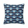 Custom Mediterranean Evil Eye Luxury Pillow Cover Home Decorative Turkish Amulet Culture Cushions for Sofa
