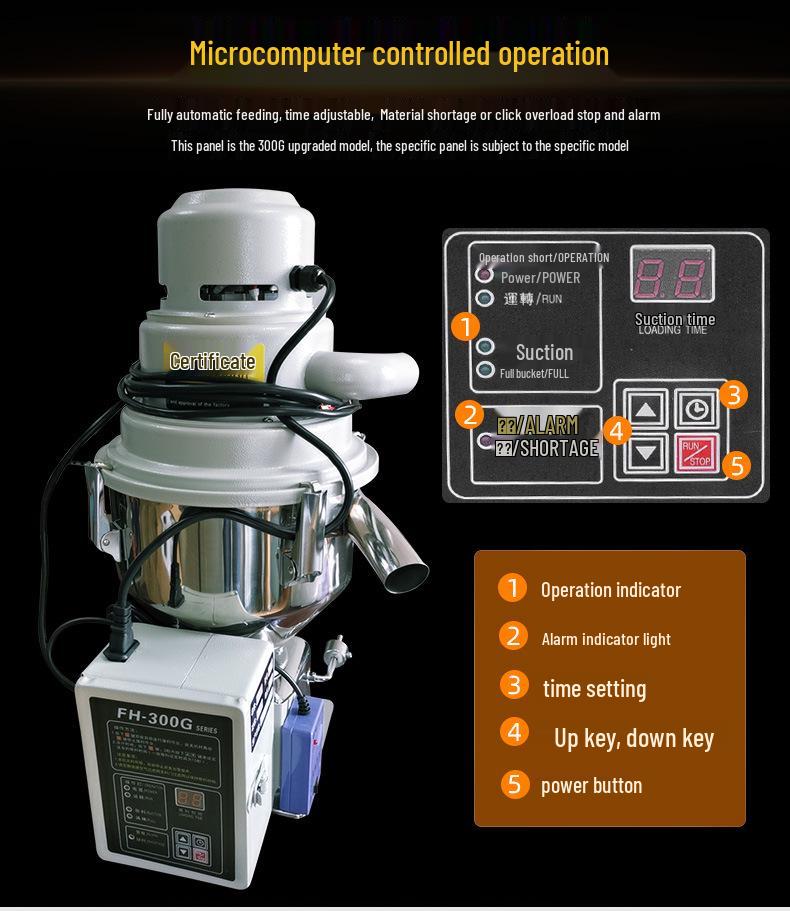 300G Automatic Plastic Pellet Vacuum Feeder Machine (Tax Excluded)