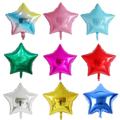 18-Inch Light Plate Monochrome Five-Pointed Star Aluminum Film Balloon, Festival Party Birthday Decoration Arrangement Star Aluminum Foil Balloon