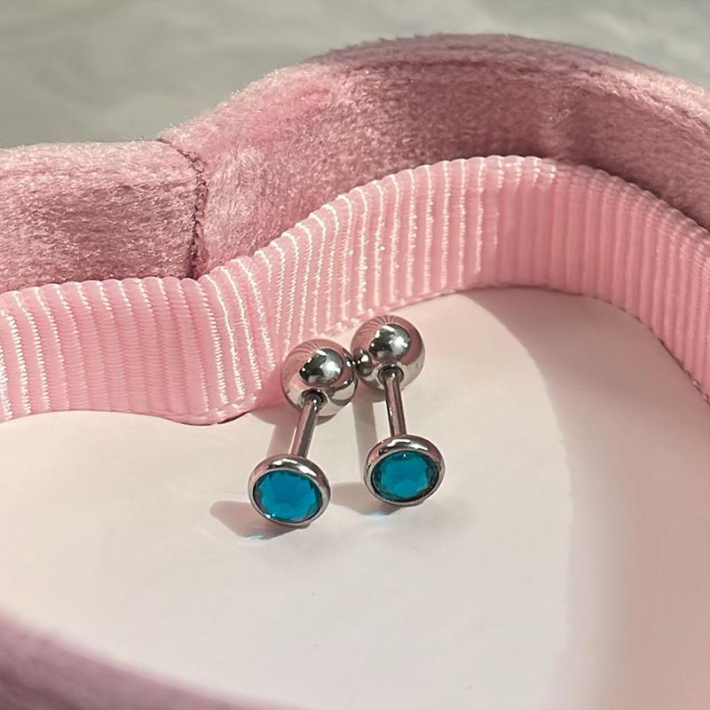 4mm Náušnice s puzetou šroubovací zadní strana nerezová ocel zirkonové náušnice pro muže ženy piercing chrupavky ucha šperk do těla