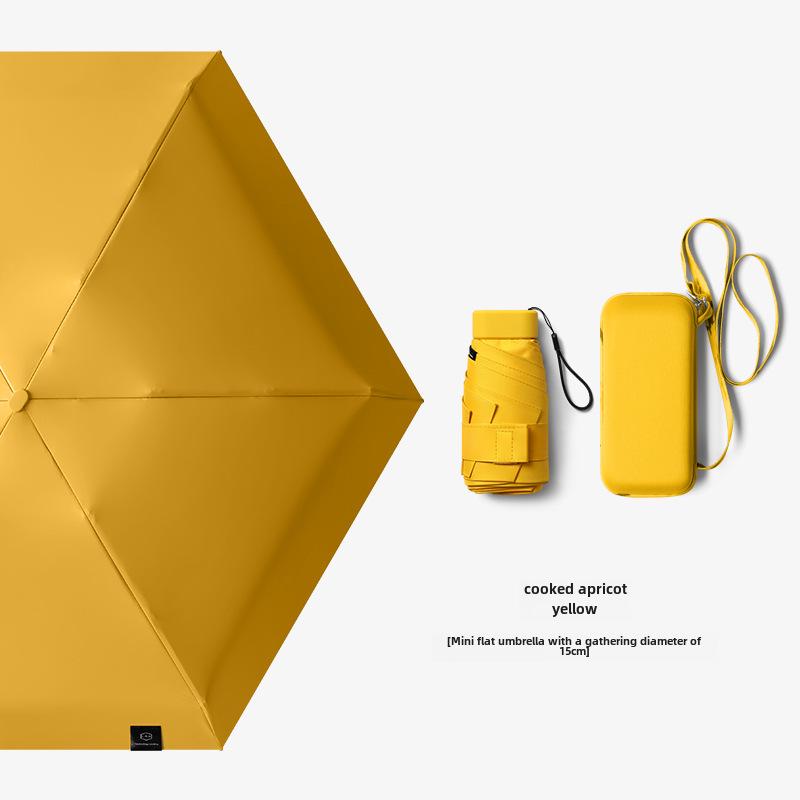 Compact Five-Fold Mini Sunscreen Umbrella: Stylish Women's Pocket Sunshade & Rain Protector