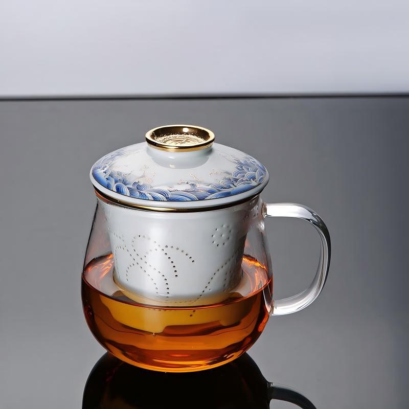 Wave Glass Tea Infuser Cup