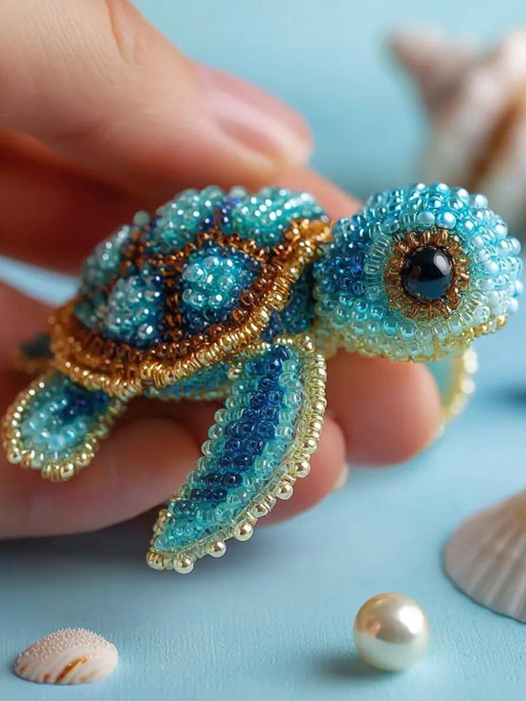 Sady výšivky korálky mořských tvorů DIY zvířata Trojrozměrná korálková práce Řemeslná sada (Pouze balíček materiálů) pro začátečníky
