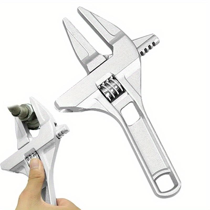 1PC Multifunctional Aluminum Wrench - Adjustable, Strong Grip for Bathroom Repairs, Fits 6-68mm Pipes and Valves