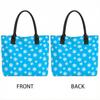  Blue Snowflake Pattern Tote Bag Winter Style Large Capacity Casual Handbag 