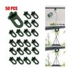 50Pcs Green/Black Plastic Greenhouse Hanging Hooks Plant Flower Hanger Clips Garden Accessories Fastener Tied Buckle