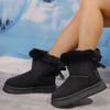 Fashion Snow Boots Women Winter Fleece Thickened Large Cotton Shoes Plus Size Non-Slip Booties Soft Sole