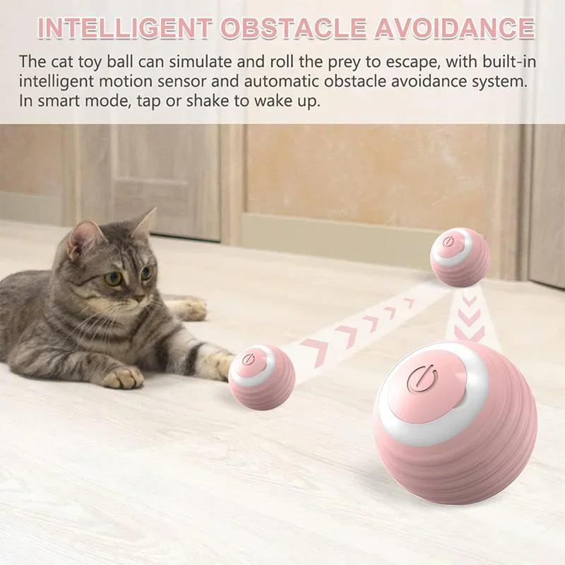 Für Katzen Spielzeug für Katzen Spielzeug Teaser Ball Anti-Biss Haustier Stress abbauen 1 Stück Katzen Zubehör Schwerkraft Rolling Ball Supplies Produkte