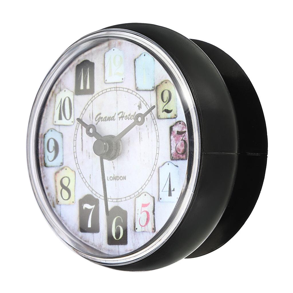 Uxcell 7.5cm Waterproof Mini Shower Clock Small Table Kitchen Living Bathroom Room Wall Clock Toilet Round Sucker Decor Art