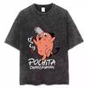 Chainsaw Man Character Group Washed Anime T-shirt Harajuku Streetwear Oversized Short Sleeve Tee for Fans