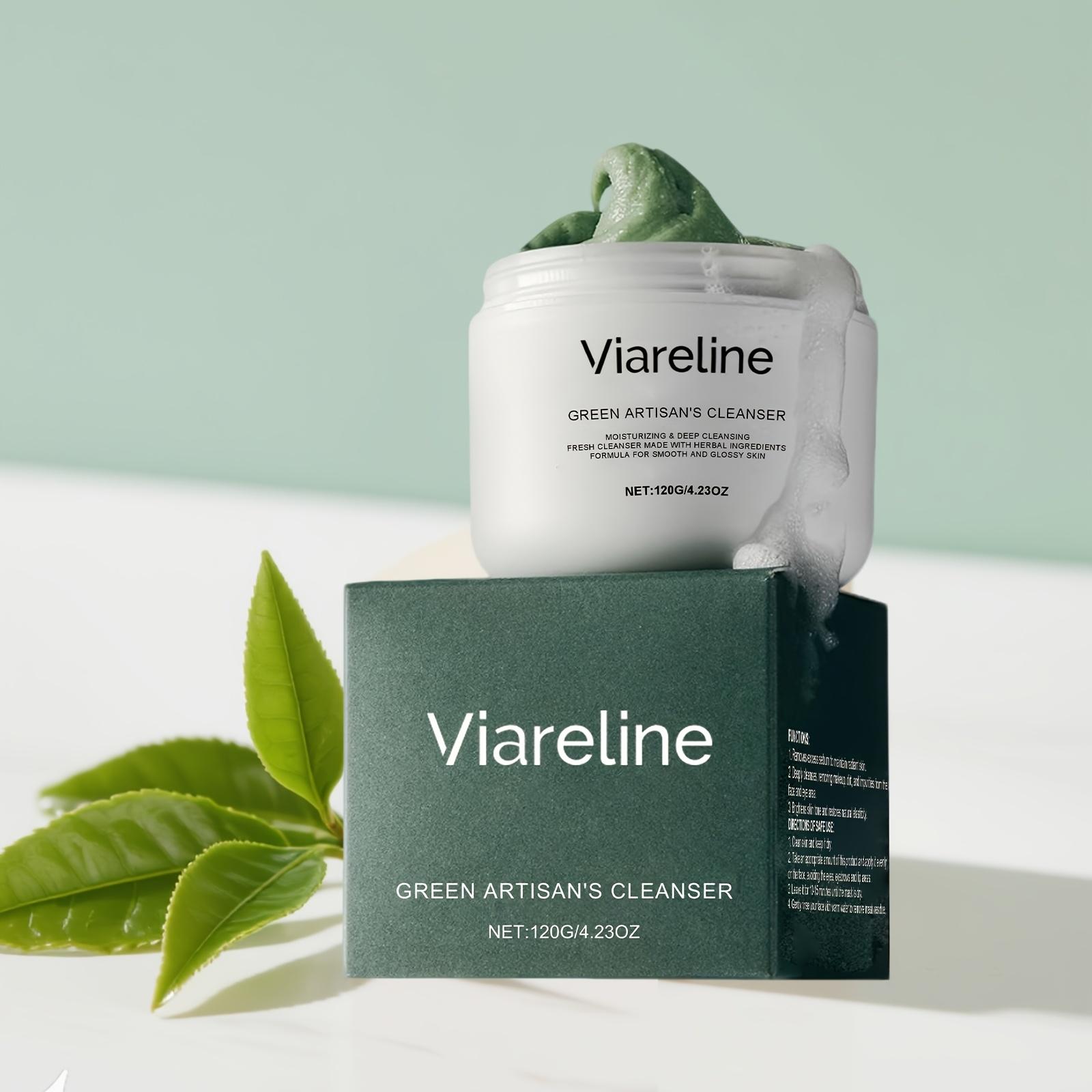 

VIARELINE Green Tea & Glycerin Facial Cleansing Mud Mask Oil Control Improve Dullness Remove Dirt Shrink Pore Remove Blackheads Facial Sooth Mud Mask 1pc