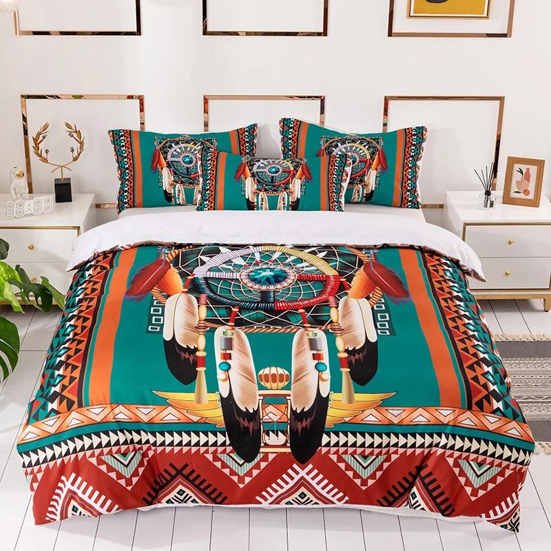 Feather Bohemia Beding Set for Adult Peoples plus Children, Soft Duvet Cover Sets, Twin Ful Quen plus King Bedrom Set, Home Textile boho
