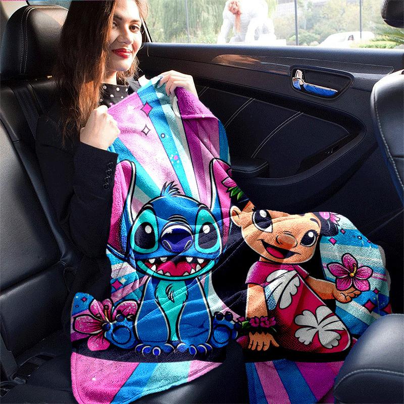 1pc Stitch Printing Blanket - Soft, All-Season Throw for Living Room, Beroom,Personalize Gift with Aorable Cartoon Esign