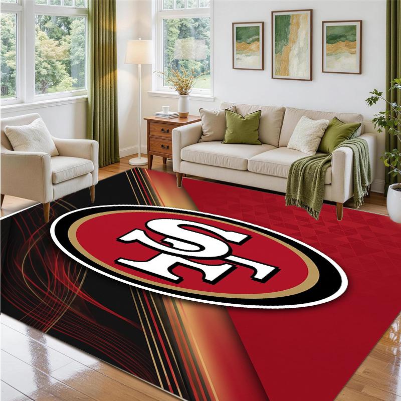 San Francisco 49ers Design Kristall-Samt-Teppich Weiche Dekorationsmatte für Schlafzimmer Eingang