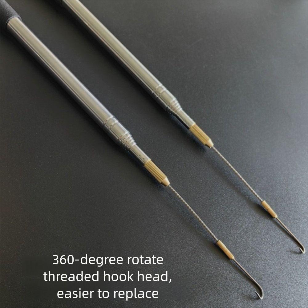 Hot Telescopic Pole Eel Hook 360 degree rotation Thread Long Fish Hook Stainless Steel Handle 1.2m/1.6m Ricefield Eel Hook