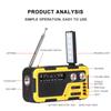 Emergency Weather Radio 2000mAh Rechargeable Battery Portable Hand Crank Solar Weather Alert Radio AM/FM/NOAA Channel