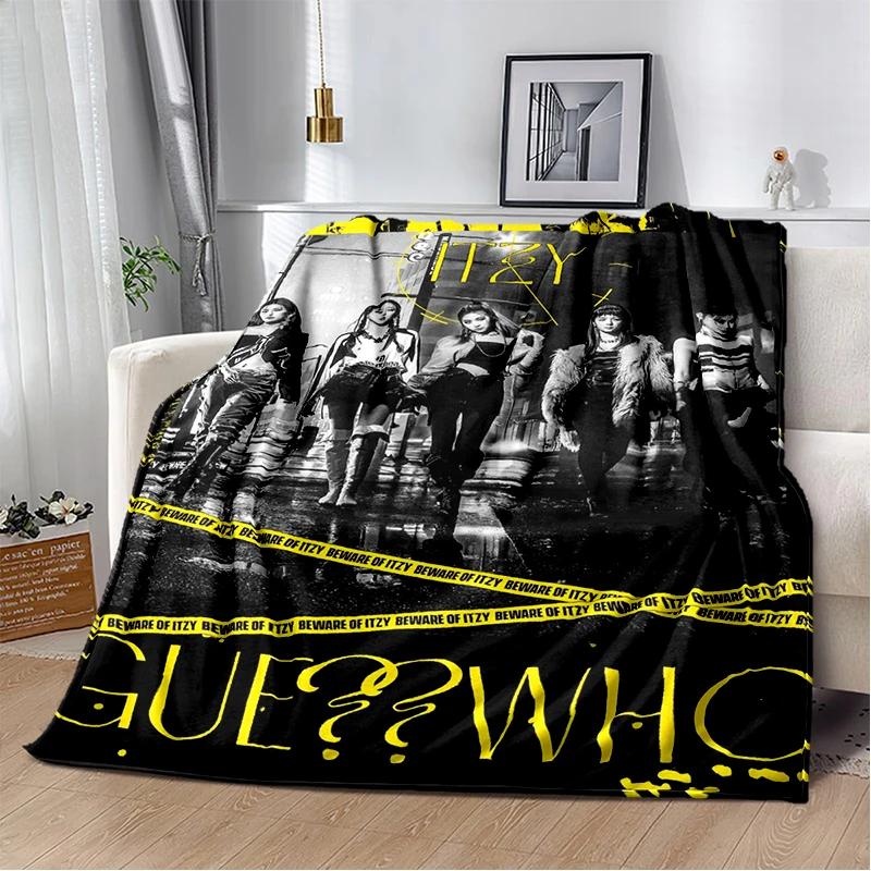 3D KPOP ITZY Star Soft Plush Blanket,Flannel Throw Blanket for Living Room Bedroom Bed Sofa Cover Gift