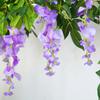 2Pcs Artificial Wisteria Vine 7ft Faux Flowers Silk Cloth Wisteria Garland Wedding Party Backbro Backdrop Wall Hanging Flower