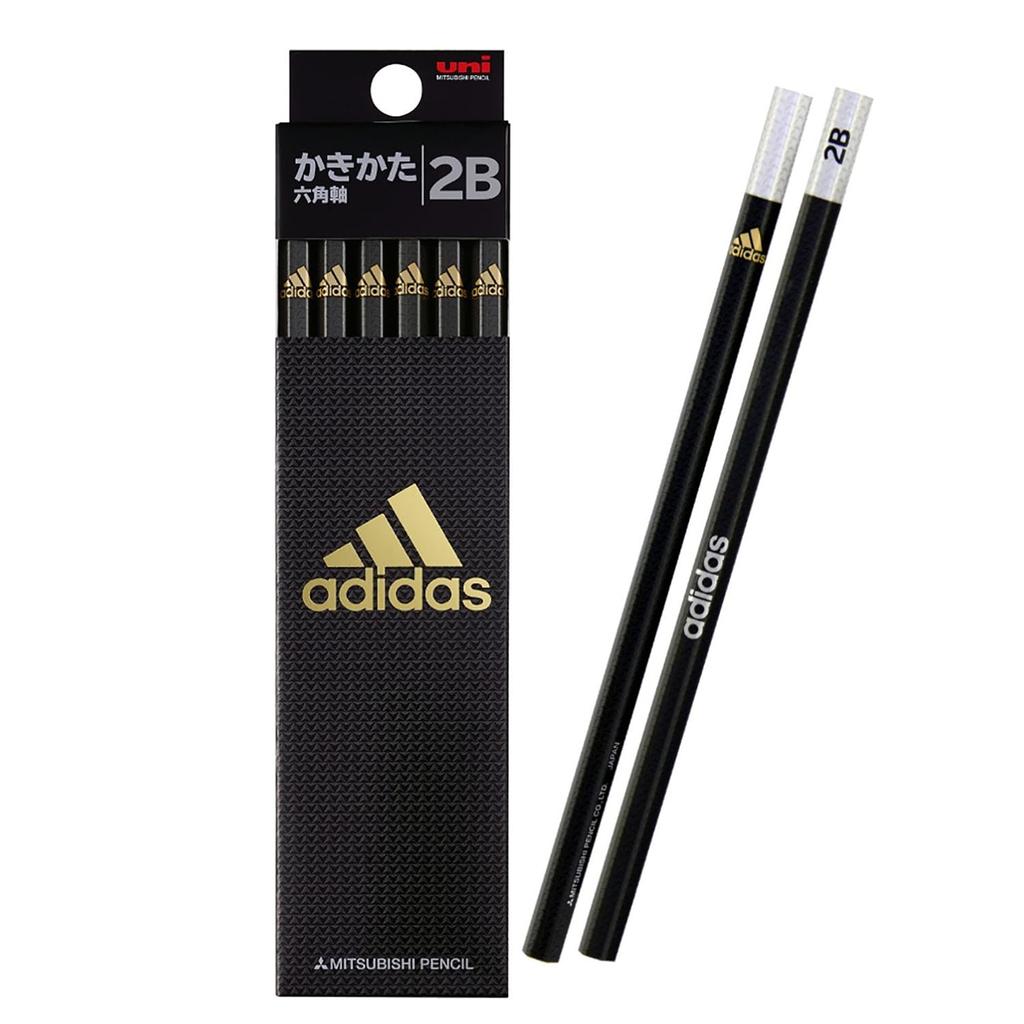 Mitsubishi Pencil Adidas Uni Writing AI04 2B Hexagonal Shaft Black Gold 1 Dozen K56012B