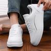 Men's Casual Black Sneakers Fashionable Lightweight Comfortable Non Slip Shoes Minimalist Design PU Leathe Skate Shoes for Men