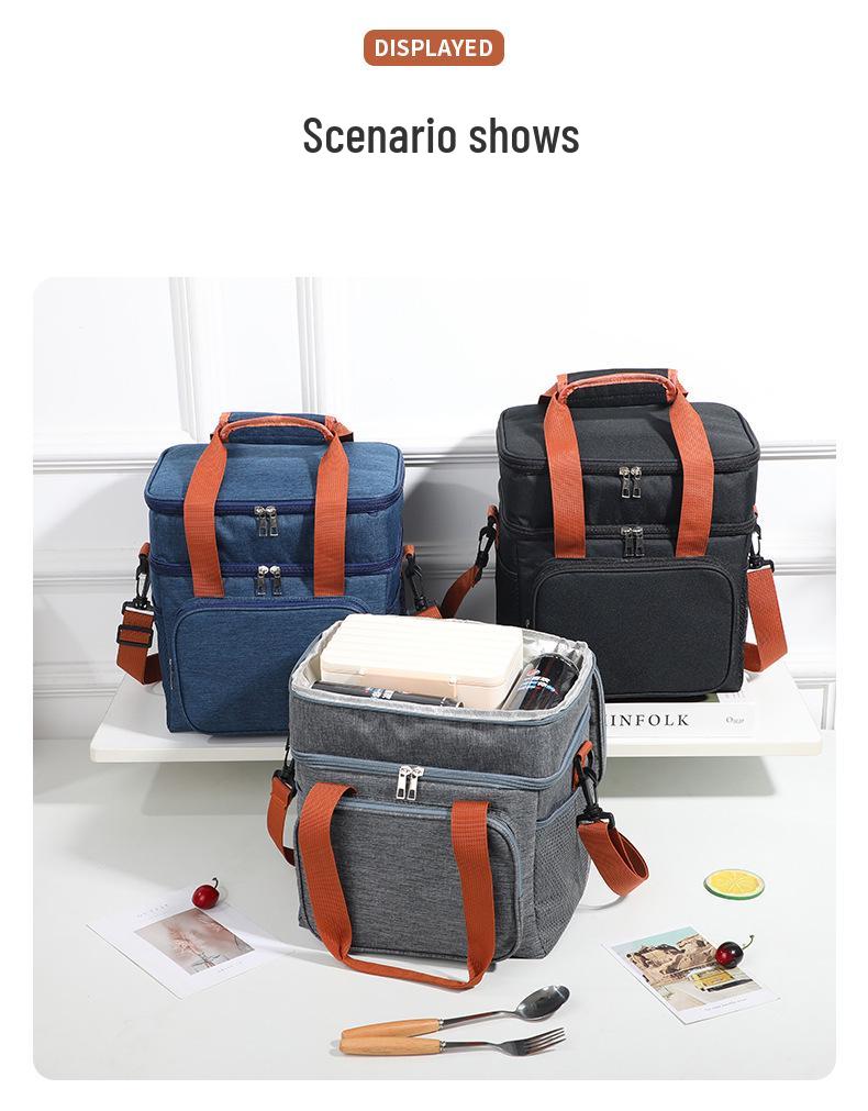 Oxford Cloth Tote Picnic Bag - Large Insulated Lunch & Food Storage Crossbody Bag for Camping