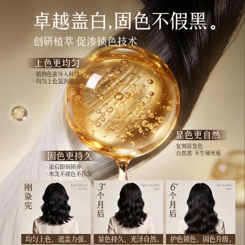 Ruyi Hair Dye Cream Plant Extract Dyeing Care Natural Black