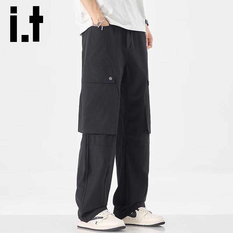 izzue it Men's Ice Silk Straight Cargo Pants