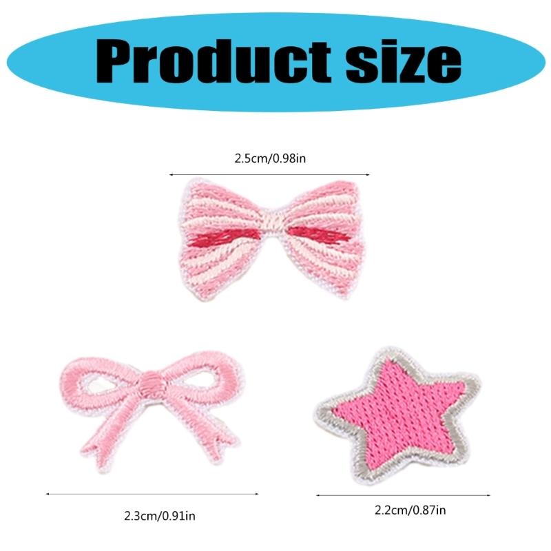 11 Pcs Star Iron On Patches Applique Patches Bowknot Repair Patches Bows Embroidery Patches for Bag Clothes Decoration