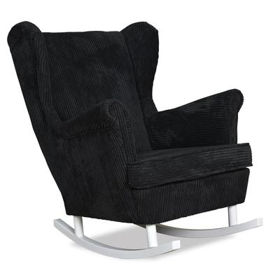 Bonito Rocking Chair, Scandinavian, Corduroy, Black, PRO