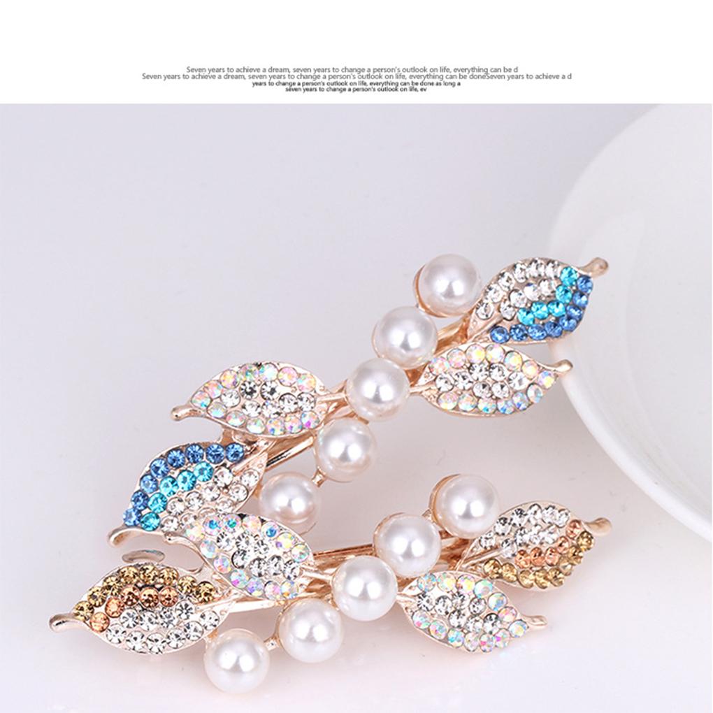 Crystal Pearl Hairpin Holiday Wedding Engagement Decoration Fashion Hair Clip Portable Accessories for Girls Women