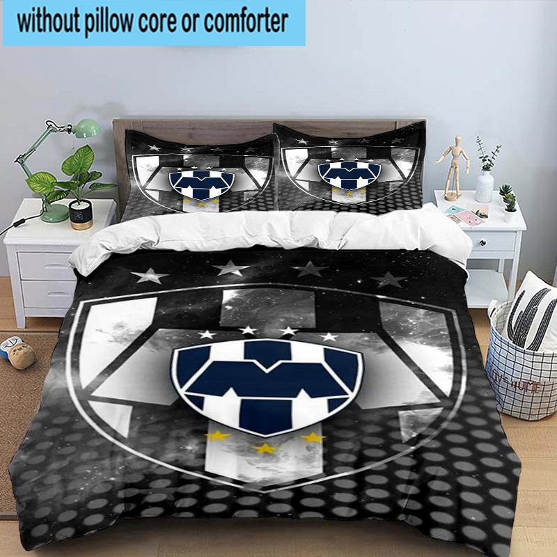 3pcs C.F.Monterrey Football Crest Art Printed Bedding Set Duvet Cover Closure Includes 1 Duvet Cover & 2 Pillowcases Bedding Sets Home Decor Gifts